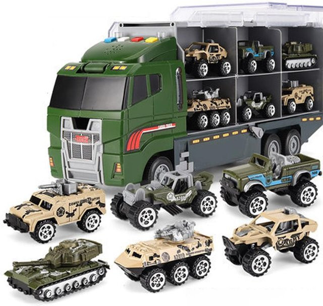 Linyi toy car Musik- und Licht-Container-LKW-Spielzeug-Set, 6-teiliges Set, ab 0 Jahren - Bild 1