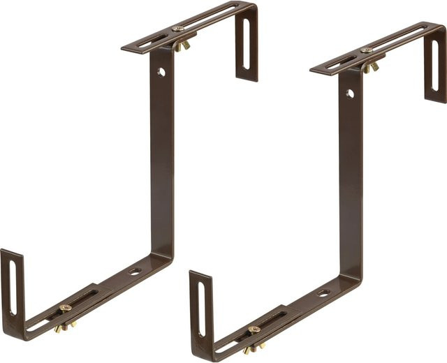 2er Set Balkonkastenhalter aus Metall in Braun - Bild 1
