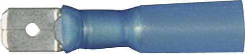 Vogt Verbindungstechnik 3911h Flachstecker mit Schrumpfschlauch, Blau, Steckbreite: 6,3 mm, Steckdicke: 0,8 mm, 180° Teilisoliert - Bild 1