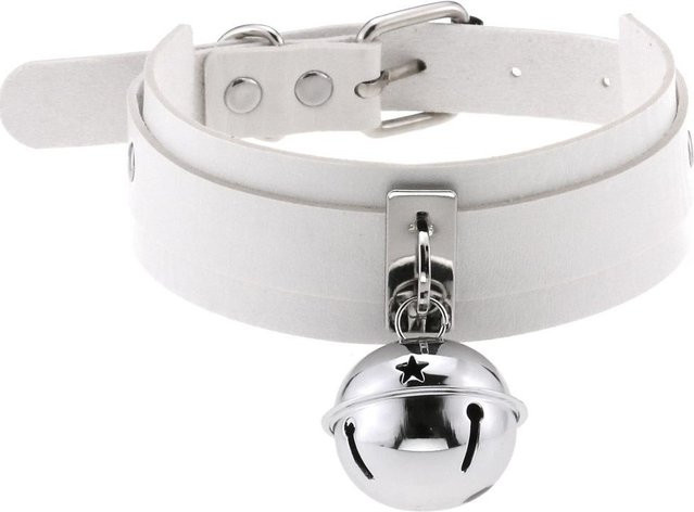 DIEZI Choker Halskette, weißes PU-Leder, Damen Herren - Bild 1
