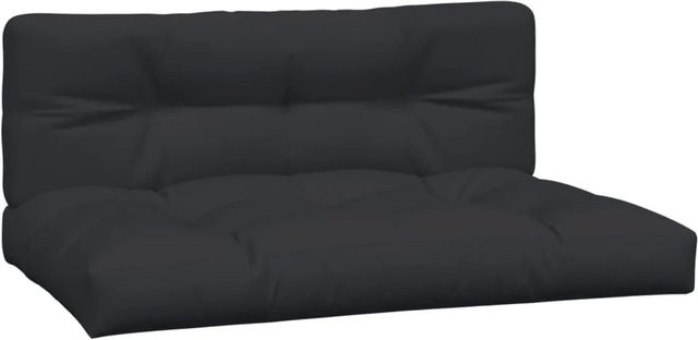 vidaXL Palettenkissen 2-teiliges Set Schwarz aus wasserabweisendem Polyester - Bild 1