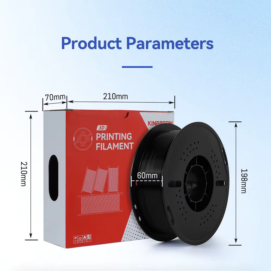 KINGROON PETG/HS-PETG 3D-Filament 1,75mm, 1kg Rolle, Schwarz, Weiß, Grau - Bild 4