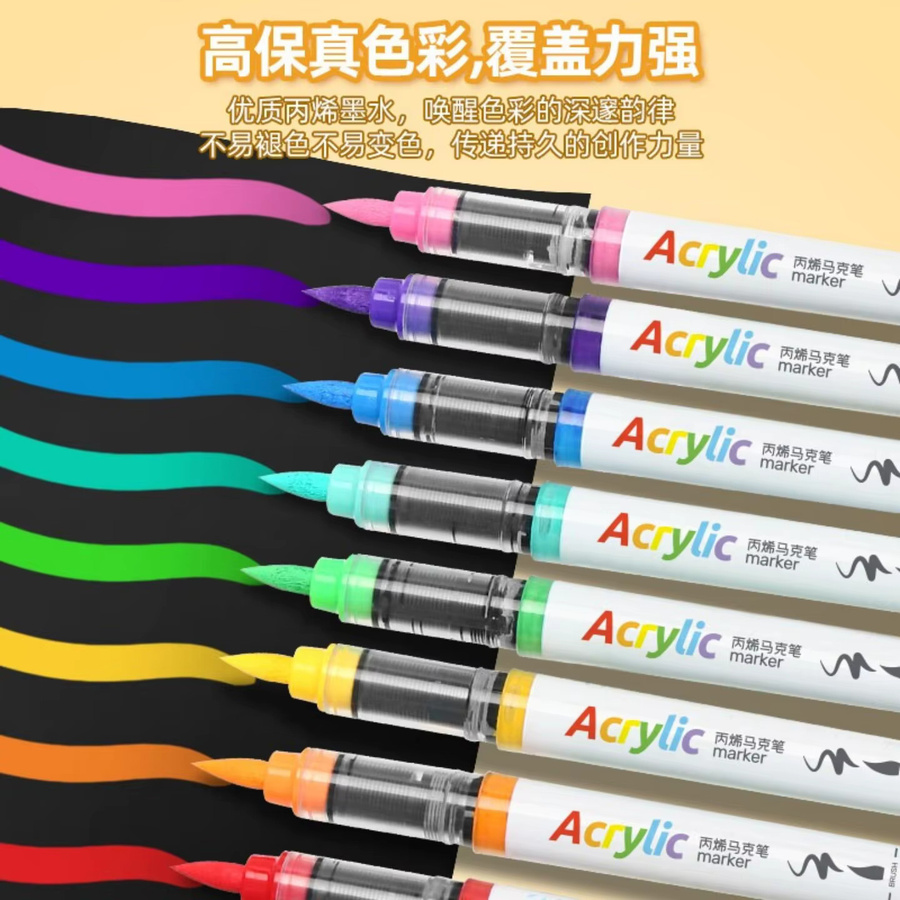 Grasp Direct Liquid Soft Tip Acrylmarker mit mischbaren Farben, wasserfeste und schnell trocknende Kunststifte für professionelle Künstlerzeichnungen, Multicolor - Bild 2