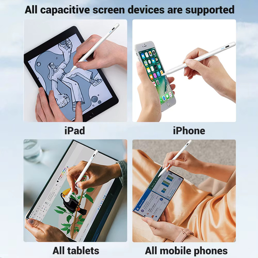 Universal Stylus Stift mit kapazitiven Handschuhen und Etui für Android und iOS Tablets sowie Smartphones in Weiß - Bild 6
