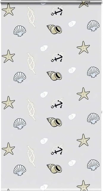 vidaXL Duschrollo mit Kassette Seestern aus PEVA, B/H: 140 x 240 cm - Bild 1