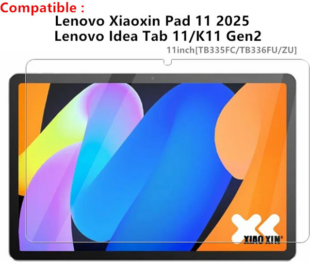 2er-Set Displayschutzfolie aus gehärtetem Glas für Lenovo Xiaoxin Pad 11 2025 und IdeaPad Tab 11/K11 Gen2, transparent - Bild 1