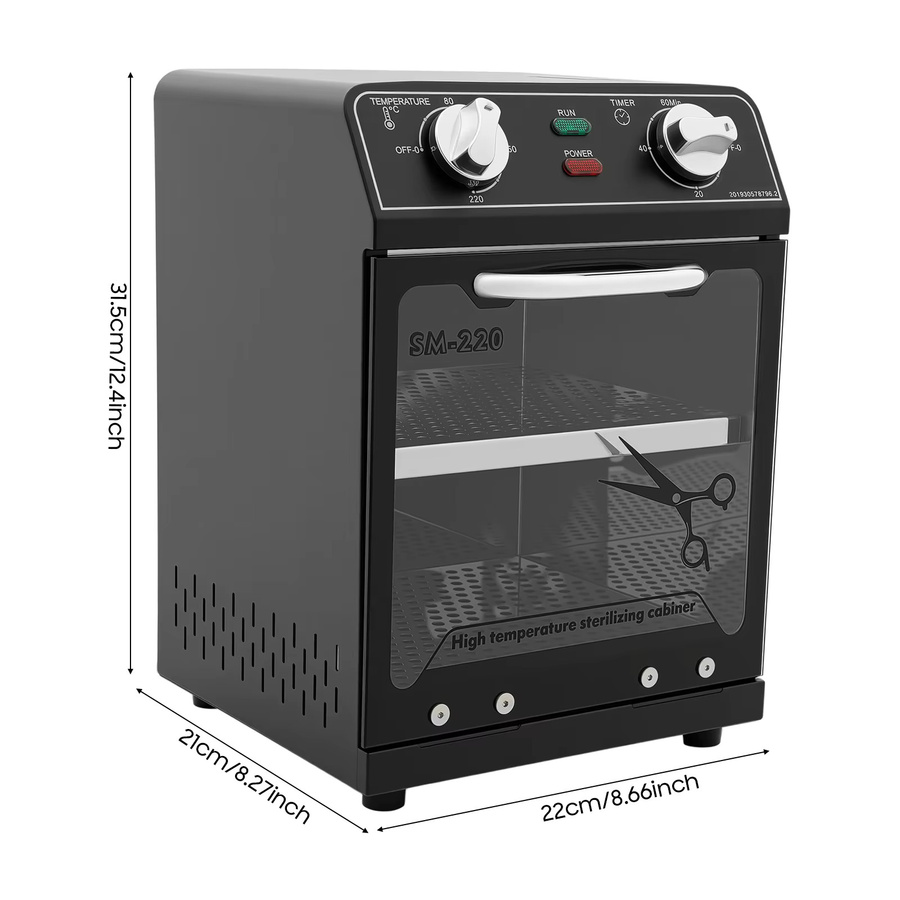 Sweetmile Hochtemperatur-Sterilisator aus Edelstahl in Schwarz mit 8 l Volumen und 600 W Leistung zur Desinfektion von Werkzeugen - Bild 3