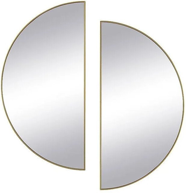 Vente-unique Wandspiegel Gavra halbrund in Gold, Durchmesser: 50 cm - Bild 1