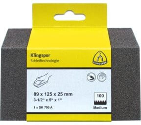 Klingspor SK 700 A Schleifklotz mit Korund Korn 60, B/H/T: 12,5 x 8,9 x 2,5 cm - Bild 1