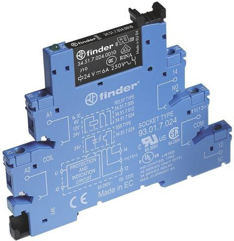 Finder Koppelrelais 38.51.7.012.5050 12 V/DC 6A 1 Wechsler Blau - Bild 1