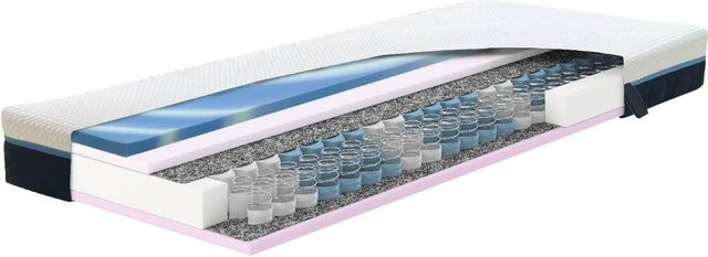 Schlafschön T-400 Matratze von Hn8 Schlafsysteme mit Pocketfedern, Viscoschaum und Geltouch-Schaumauflage, Härtegrad H4, B/T: 120 x 200 cm - Bild 1