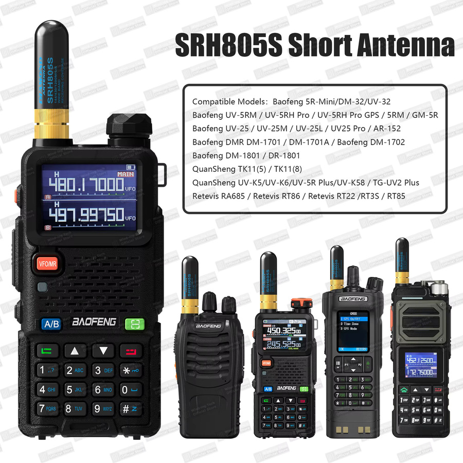 RONGYIN SRH805S Mini Dual Band Antenne 144/430MHz mit SMA-Buchse in Schwarz - Bild 5