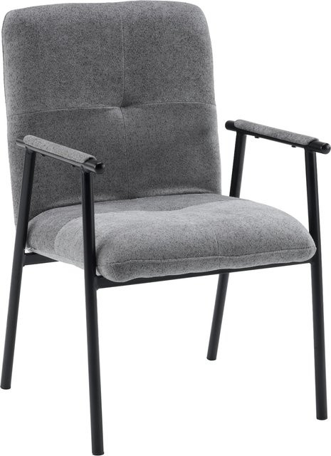 hjh LIVING Polsterstuhl Lifea Flex in Grau mit Armlehnen und Stoffbezug - Bild 1