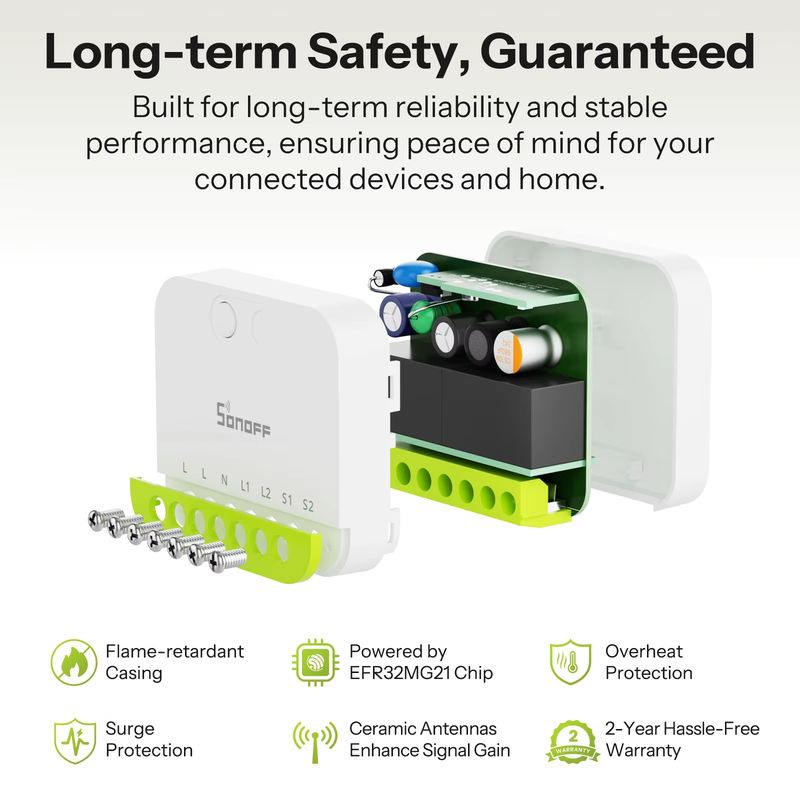 SONOFF MINI-ZB2GS MINI DUO 2-Gang Zigbee Smart Switch mit Dual Load Control, Zigbee 3.0 Kompatibilität, Weiß - Bild 3
