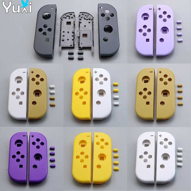 YuXi Ersatzgehäuse Shell Case für Nintendo Switch Joy-Con Controller in Grau mit SLSR Tasten - Bild 1