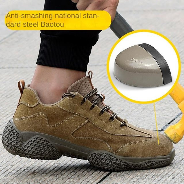 Avant-garde Arbeitsschutzschuhe aus Leder in Braun, Größe 46, mit Stahlkappe und Kevlar-Sehnensohle, stoßfest und durchstichfest für Elektroschweißer - Bild 1