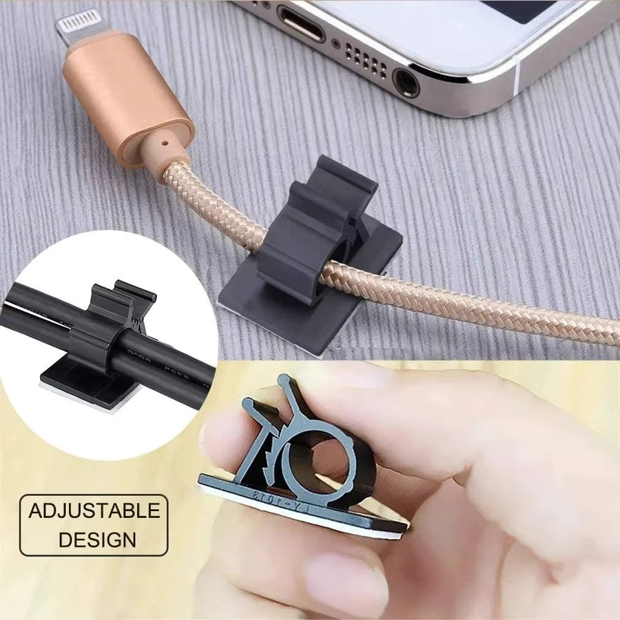 Einstellbare Kabel Organizer Clips in Schwarz für Tisch Kabel Management zur Befestigung von Maus, Telefon und Ladekabeln - Bild 4