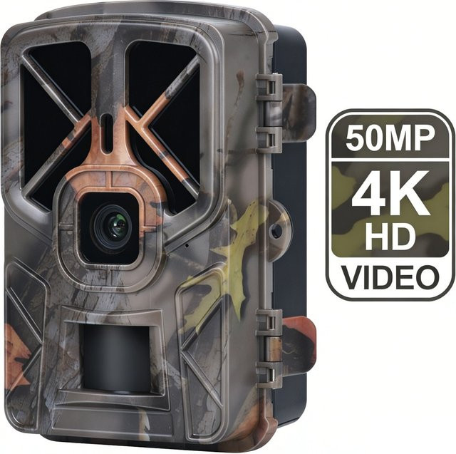 Suntekcam 4K Action Camera mit 50MP Auflösung und Nachtsicht durch 940nm IR-LEDs, IP66 wasserdicht, Outdoor Überwachungskamera für Jagd und Wildtierbeobachtung - Bild 1