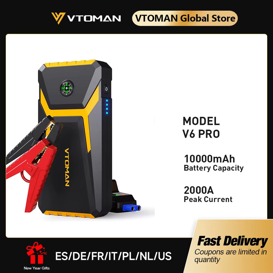 VTOMAN V6 Pro Auto Starthilfe Power Bank mit 2000A in Schwarz - Bild 2