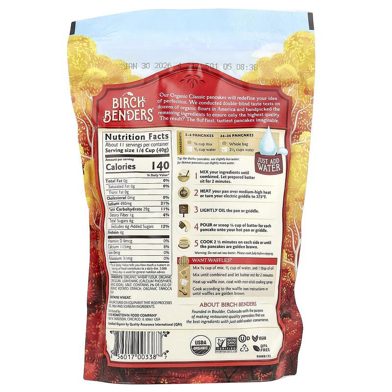 Birch Benders Komplett-Pfannkuchen- & Waffelmix Bio Klassisch 454 g - Bild 2