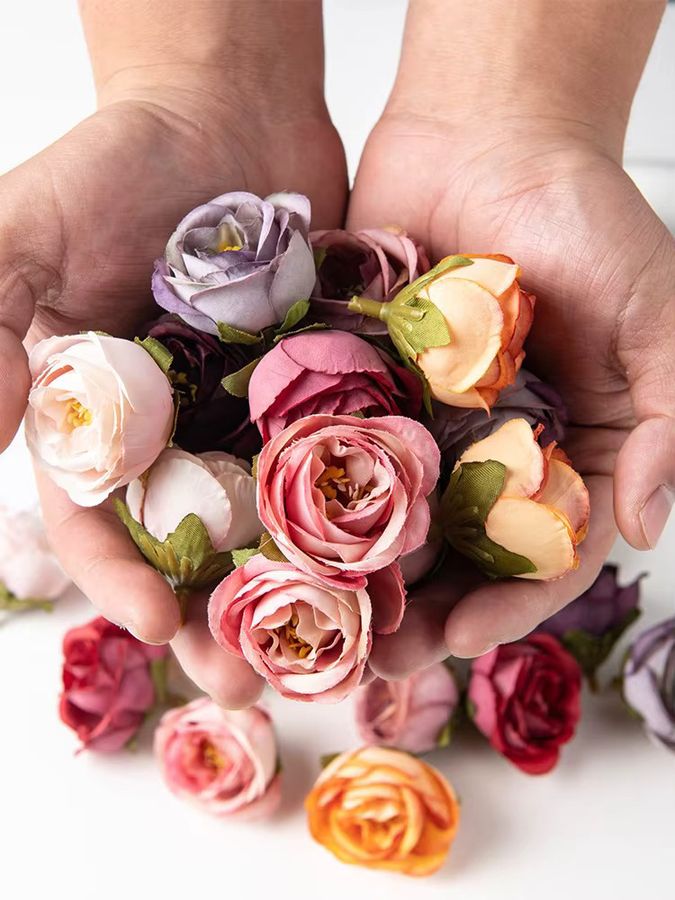 XIAOYINMO Künstliche Seidenrose in Multicolor für Tischdekoration, Hochzeiten und DIY-Kränze - Bild 3
