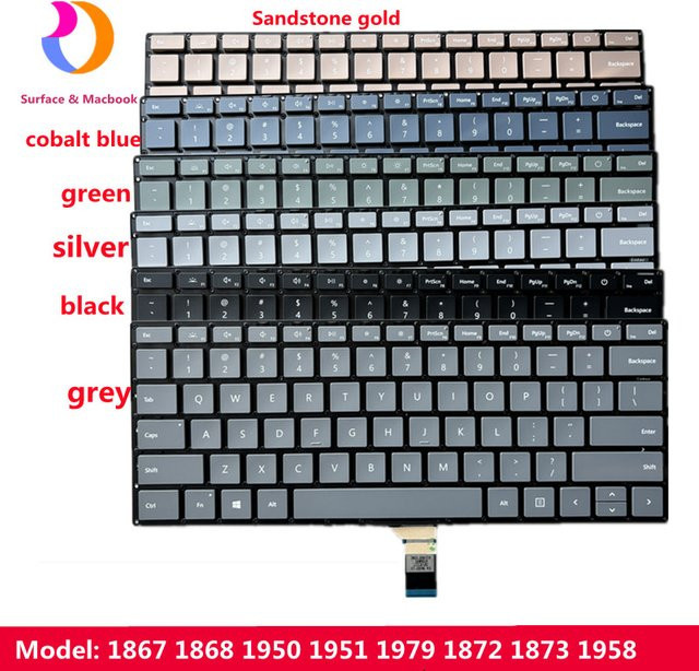 Original-Tastatur für Microsoft Surface Laptop 3, 4 (13 und 15 Zoll) in Schwarz mit US-Layout - Bild 1