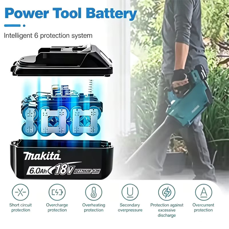 Original Makita 18V Akku 6,0Ah BL1860B in Schwarz - Bild 7