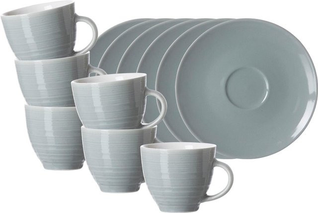 Ritzenhoff & Breker Espressotassen mit Untertassen Suomi in Grau, 6er Set, 90 ml - Bild 1
