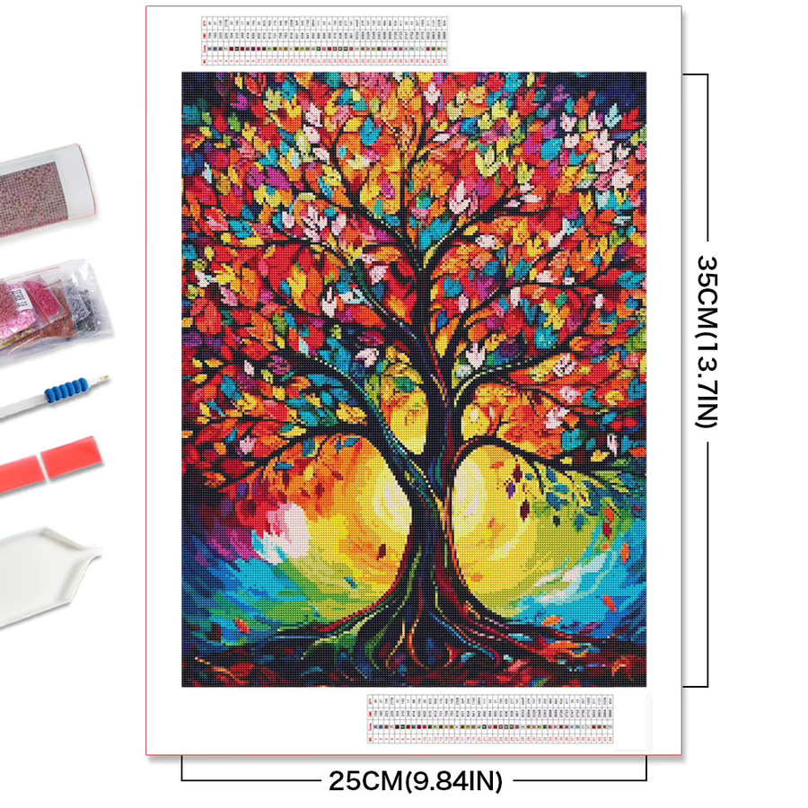 Ever shine Diamond Painting Set Landschaft mit Blumen und Vögeln, Multicolour, Full Round Drill Stickerei Kit für Erwachsene - Bild 2