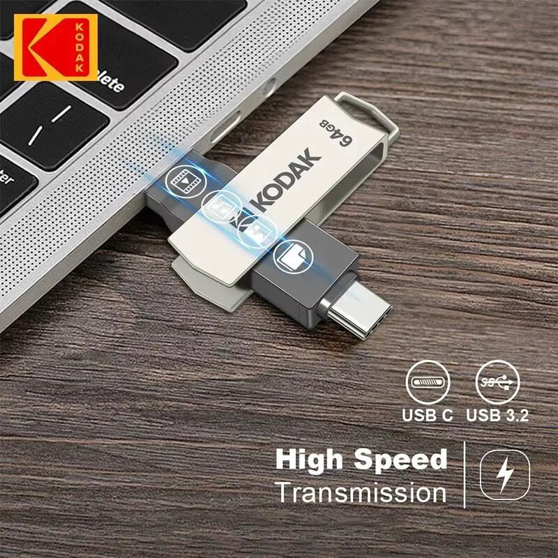 Kodak Smart Drive USB 3.2 Typ C Flash-Laufwerk in Silber für Smartphone und Laptop - Bild 3
