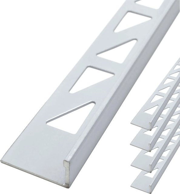 Dalsys Fliesenschiene Winkelprofil aus Aluminium in Weiß, B/H: 5 mm x 10 mm, Länge: 2,5 m - Bild 1