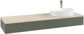 Villeroy & Boch Antao Waschtischunterschrank mit Frontstruktur und Beleuchtung in Lea Grau, B/T: 160 x 50 cm - Bild 1