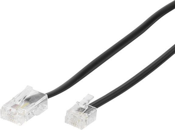 Vivanco ISDN Anschlusskabel RJ45 auf RJ11 in Schwarz, Länge: 3 m - Bild 1