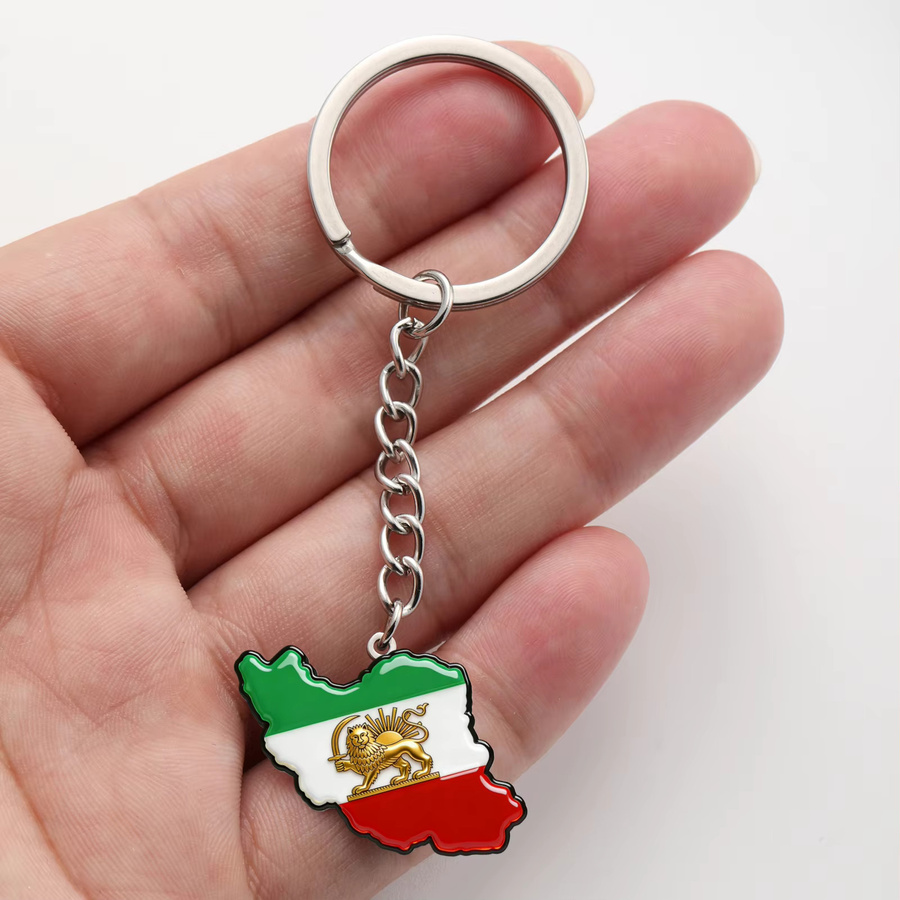 Anhänger Schlüsselanhänger Persien Iran Flagge, Edelstahl, Silber, Unisex - Bild 2