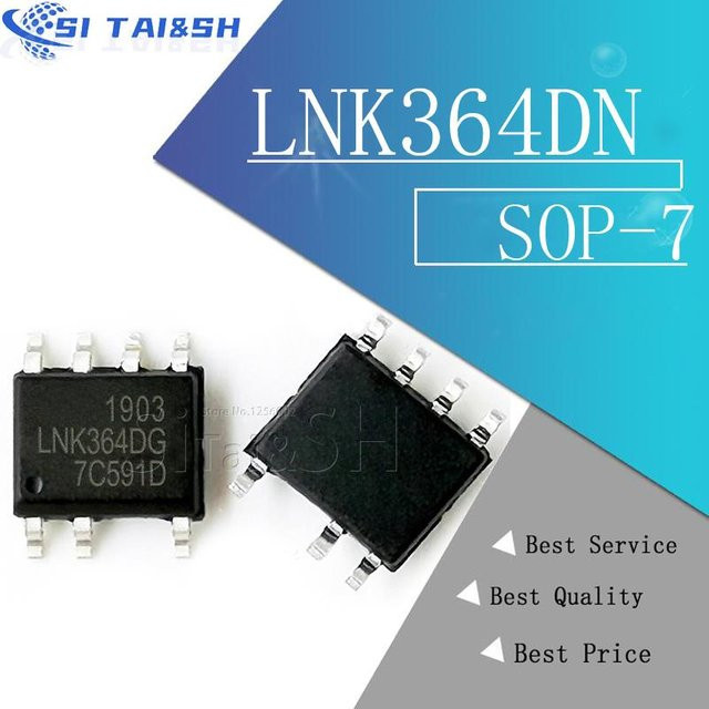 Si Tai&SH LNK364DN LNK364 SOP Management Chip, 5er-Set, Schwarz - Bild 1
