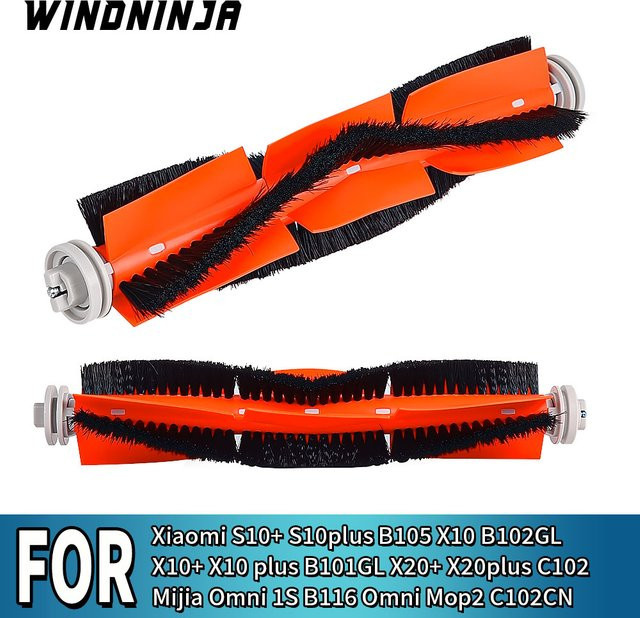 WINDNINJA Hauptbürste für Xiaomi S10 Plus, S10plus, B105, X10, B102GL, X10 Plus, B101GL, X20 Plus, X20plus, C102, Mijia Omni 1S, B116 Omni und Mop2 C102CN in Orange - Bild 1
