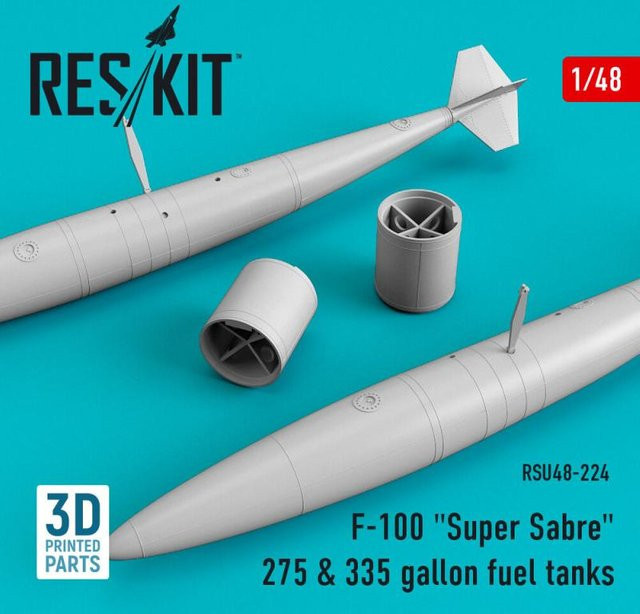 ResKit Models F-100 Super Sabre 275 & 335 gallon fuel tanks, Modell, 1:48 - Bild 1