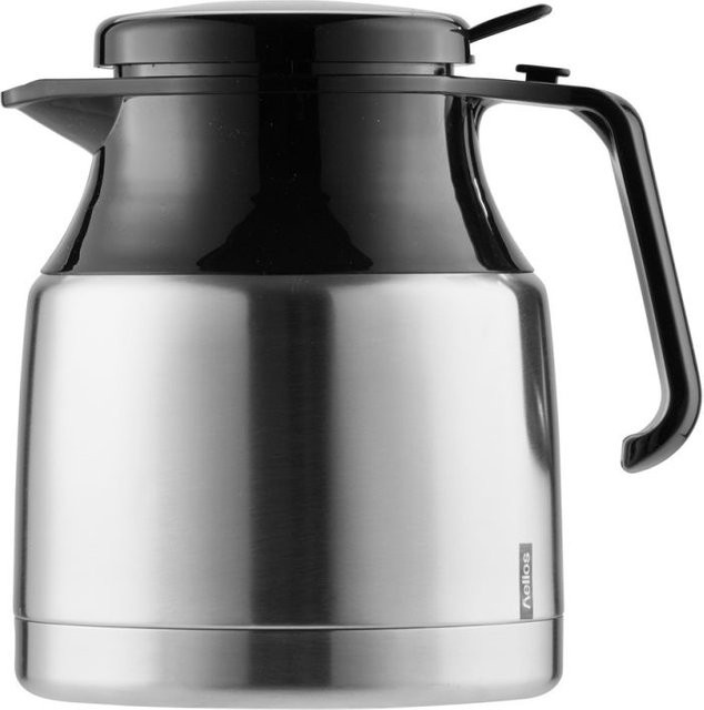 Helios Isolierkanne Mondial Push aus Edelstahl mit Infuser, Silber, 1,3 l, Höhe: 17,5 cm - Bild 1