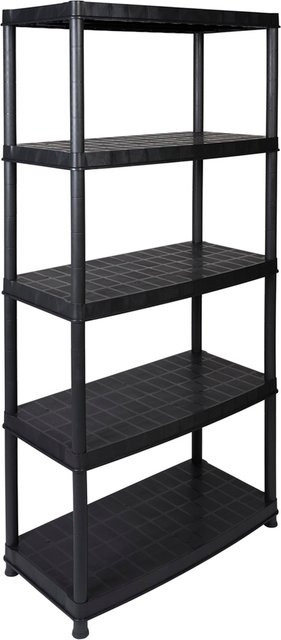 Kreher Optimo Steckregal aus Kunststoff in Schwarz mit geschlossenen Böden, H x B x T: 185 x 85 x 40,5 cm - Bild 2