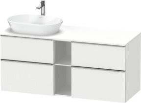 Duravit Waschtischunterschrank D-Neo in Weiß Matt mit 2 Schubladen und 2 Türen sowie offener Ablage, Wandmontage, B/T/H: 140 x 55 x 66,4 cm - Bild 1