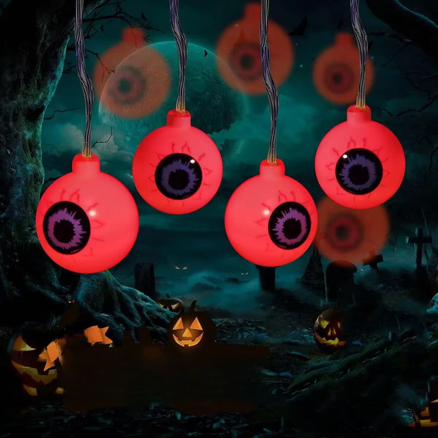 Peach Forest LED Halloween Augapfel Lichterkette batteriebetrieben für dekorative Atmosphäre - Bild 4