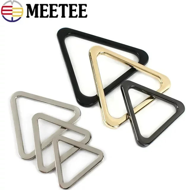 Meetee Dreieckige Metallring-Schnallen aus Metall in Silber und Multicolour für Hundehalsbänder und Gurtbänder, 20–40 mm - Bild 1