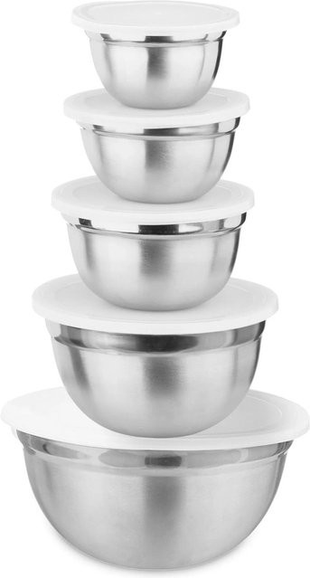 Relaxdays Küchenset aus Edelstahl in Silber und Weiß, luftdicht mit 1 kg Füllmenge - Bild 1
