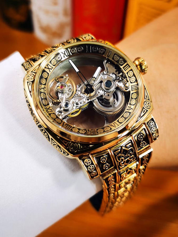 Forsining Armbanduhr, Automatik, Gold, Edelstahl, Herren - Bild 5