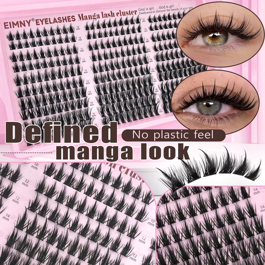 EIMNY Wimpernverlängerungen Little Devil-Stil, 300 Stück, 10–16 mm, natürlich - Bild 5