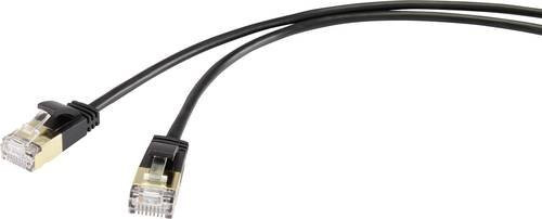 Renkforce RJ45 Patchkabel CAT 8.1 F/FTP Ethernet LAN Kabel Schwarz Länge: 0,5 m - Bild 1