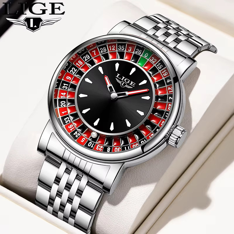 LIGE Armbanduhr Quarz, Edelstahl, Schwarz, Herren - Bild 6