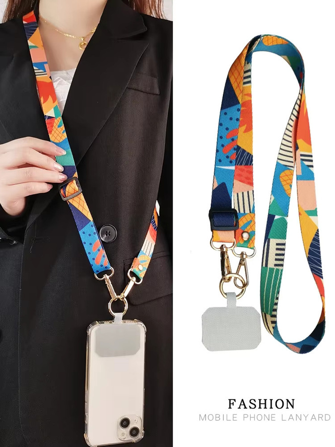 Bunte Umhängetasche für Mobiltelefone mit verstellbarem Halsband und Universal-Clip - Bild 2