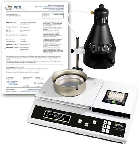 PCE Instruments Feuchtebestimmerwaage PCE-UX 3011D-ICA in Weiß mit eingebautem Drucker und ISO-Zertifikat - Bild 1
