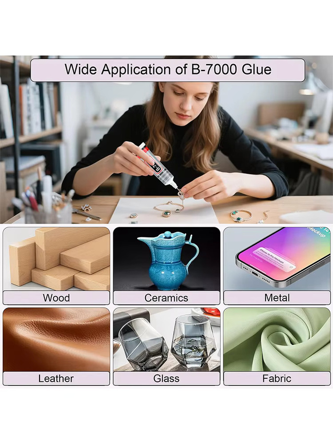 10 Stück B7000 Superkleber transparent, 15 ml pro Flasche, ideal für Handy-Reparaturen, Schmuck und DIY-Projekte mit Präzisionsapplikator - Bild 5